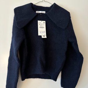 Zara Blue Collared Sweater